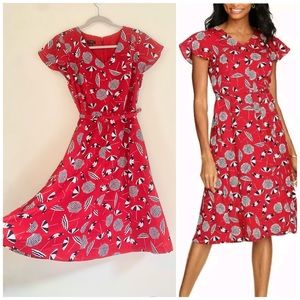 Talbots Petite Red Beach Umbrella Dress